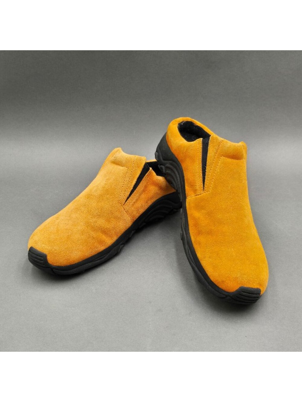 St. John's Bay Mens Size 9M Orange Suede Slip On Mocs Loafers Comfort Shoes